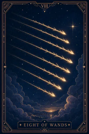 ไพ่แปดแห่งไม้เท้า (Eight of Wands)