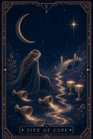ไพ่ห้าแห่งถ้วย (Five of Cups)