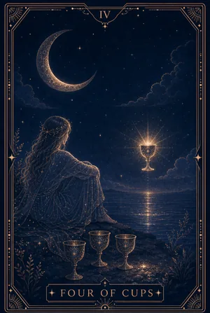 ไพ่สี่แห่งถ้วย (Four of Cups)