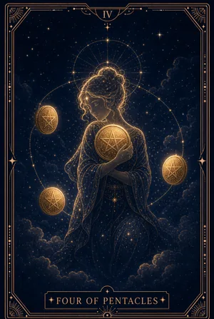 ไพ่สี่แห่งเหรียญ (Four of Pentacles)