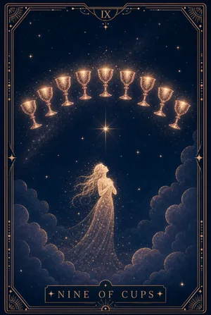 ไพ่เก้าแห่งถ้วย (Nine of Cups)