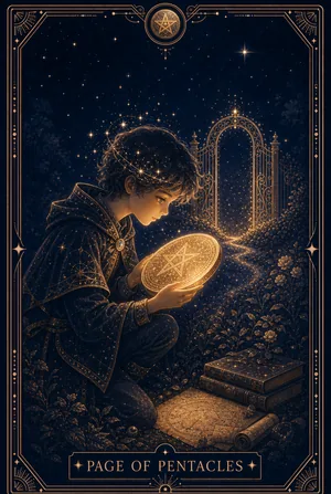 ไพ่บริวารแห่งเหรียญ (Page of Pentacles)