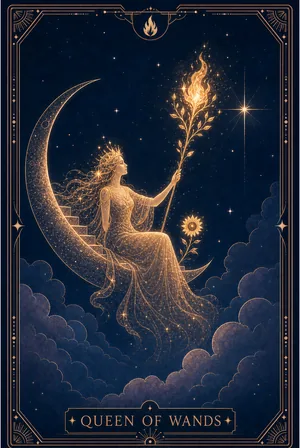 ไพ่ราชินีแห่งไม้เท้า (Queen of Wands)