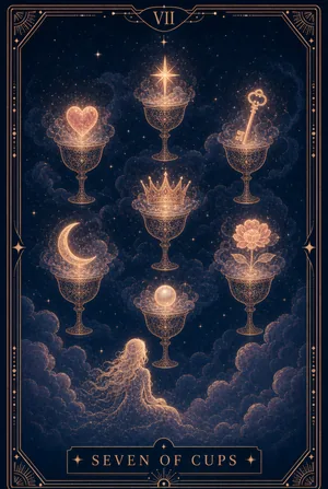 ไพ่เจ็ดแห่งถ้วย (Seven of Cups)