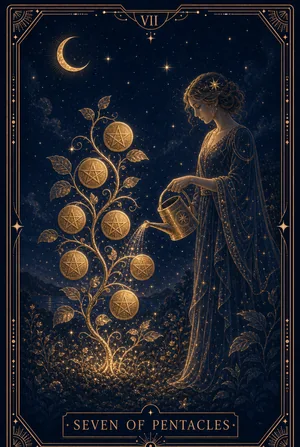 ไพ่เจ็ดแห่งเหรียญ (Seven of Pentacles)