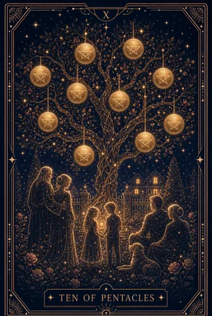 ไพ่สิบแห่งเหรียญ (Ten of Pentacles)