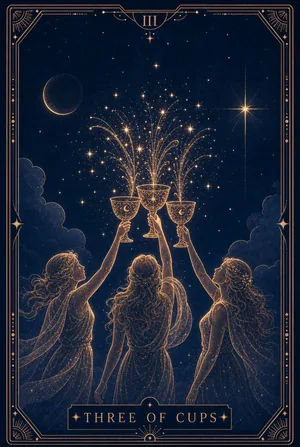 ไพ่สามแห่งถ้วย (Three of Cups)